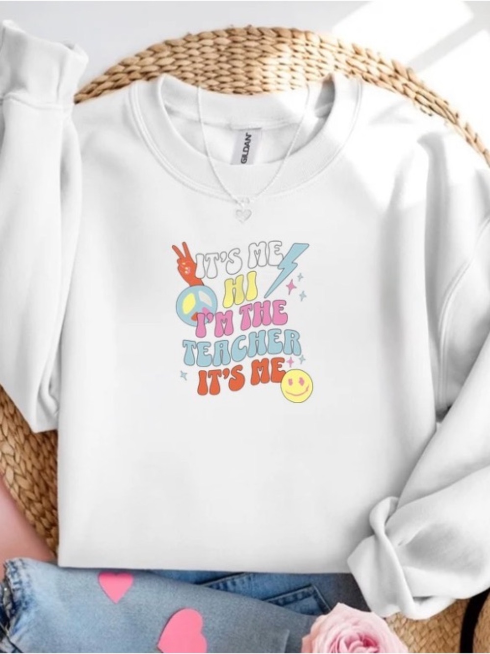 Its Me Hi Im The Teacher Sweatshirt Funny Teacher Crewneck
